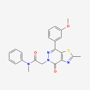 molecular formula C22H20N4O3S B2994358 2-(7-(3-甲氧苯基)-2-甲基-4-氧代噻唑并[4,5-d]嘧啶-5(4H)-基)-N-甲基-N-苯基乙酰胺 CAS No. 941927-60-2