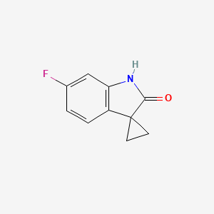 molecular formula C10H8FNO B2994364 6'-Fluorospiro[cyclopropane-1,3'-indolin]-2'-one CAS No. 1378834-16-2