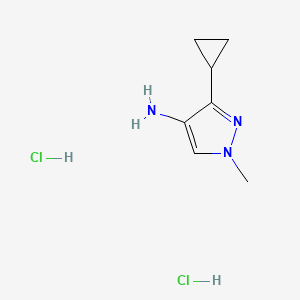 molecular formula C7H13Cl2N3 B2994368 3-Cyclopropyl-1-methyl-1H-pyrazol-4-amine dihydrochloride CAS No. 2225144-58-9