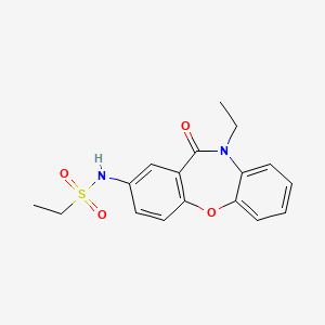 molecular formula C17H18N2O4S B2994376 N-(10-ethyl-11-oxo-10,11-dihydrodibenzo[b,f][1,4]oxazepin-2-yl)ethanesulfonamide CAS No. 922010-56-8