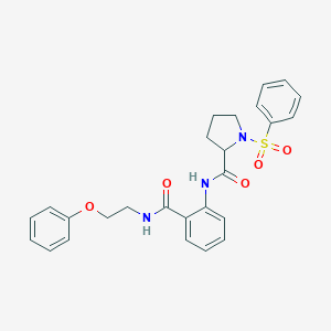 molecular formula C26H27N3O5S B299438 N-(2-{[(2-phenoxyethyl)amino]carbonyl}phenyl)-1-(phenylsulfonyl)-2-pyrrolidinecarboxamide 
