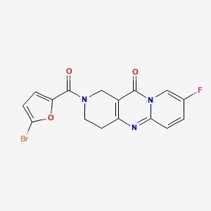 molecular formula C16H11BrFN3O3 B2994380 2-(5-bromofuran-2-carbonyl)-8-fluoro-3,4-dihydro-1H-dipyrido[1,2-a:4',3'-d]pyrimidin-11(2H)-one CAS No. 2034415-05-7