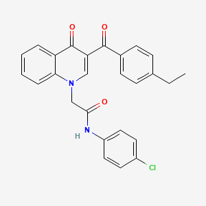 N-(4-chlorophenyl)-2-(3-(4-ethylbenzoyl)-4-oxoquinolin-1(4H)-yl)acetamide