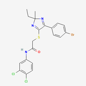 2-((5-(4-bromophenyl)-2-ethyl-2-methyl-2H-imidazol-4-yl)thio)-N-(3,4-dichlorophenyl)acetamide