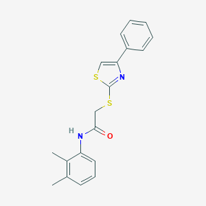 molecular formula C19H18N2OS2 B299439 N-(2,3-dimethylphenyl)-2-[(4-phenyl-1,3-thiazol-2-yl)sulfanyl]acetamide 