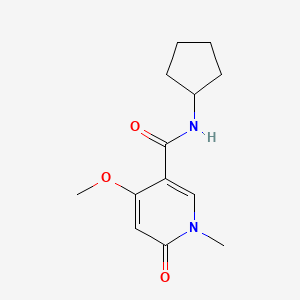 molecular formula C13H18N2O3 B2994390 N-cyclopentyl-4-methoxy-1-methyl-6-oxo-1,6-dihydropyridine-3-carboxamide CAS No. 2034318-68-6