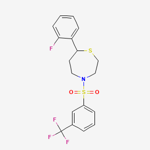 B2994392 7-(2-Fluorophenyl)-4-((3-(trifluoromethyl)phenyl)sulfonyl)-1,4-thiazepane CAS No. 1705198-00-0