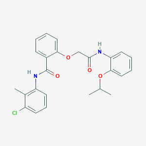 molecular formula C25H25ClN2O4 B299440 N-(3-chloro-2-methylphenyl)-2-[2-(2-isopropoxyanilino)-2-oxoethoxy]benzamide 