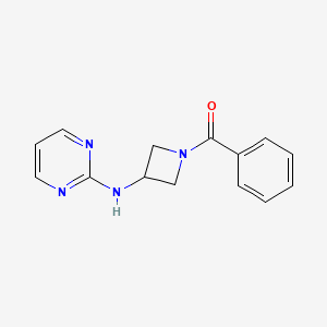 molecular formula C14H14N4O B2994400 Phenyl(3-(pyrimidin-2-ylamino)azetidin-1-yl)methanone CAS No. 2177060-36-3