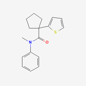 molecular formula C17H19NOS B2994406 N-methyl-N-phenyl-1-(thiophen-2-yl)cyclopentanecarboxamide CAS No. 1049573-61-6