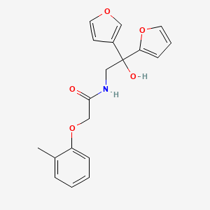 molecular formula C19H19NO5 B2994410 N-(2-(furan-2-yl)-2-(furan-3-yl)-2-hydroxyethyl)-2-(o-tolyloxy)acetamide CAS No. 2034329-19-4