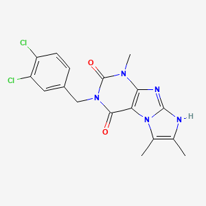 molecular formula C17H15Cl2N5O2 B2994417 3-(3,4-dichlorobenzyl)-1,6,7-trimethyl-1H-imidazo[2,1-f]purine-2,4(3H,8H)-dione CAS No. 919012-50-3