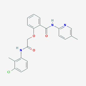 2-[2-(3-chloro-2-methylanilino)-2-oxoethoxy]-N-(5-methyl-2-pyridinyl)benzamide