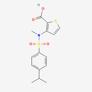 molecular formula C15H17NO4S2 B2994420 3-[[(4-Isopropylphenyl)sulfonyl](methyl)amino]thiophene-2-carboxylic acid CAS No. 1707562-51-3