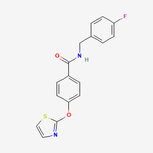 molecular formula C17H13FN2O2S B2994422 N-(4-fluorobenzyl)-4-(thiazol-2-yloxy)benzamide CAS No. 2034321-57-6