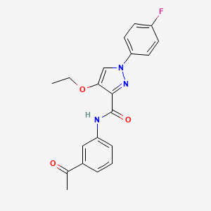 molecular formula C20H18FN3O3 B2994425 N-(3-乙酰苯基)-4-乙氧基-1-(4-氟苯基)-1H-吡唑-3-甲酰胺 CAS No. 1208402-29-2