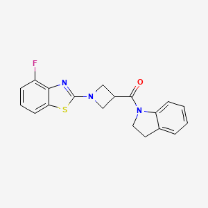 molecular formula C19H16FN3OS B2994438 (1-(4-Fluorobenzo[d]thiazol-2-yl)azetidin-3-yl)(indolin-1-yl)methanone CAS No. 1286698-82-5