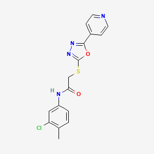 molecular formula C16H13ClN4O2S B2994452 N-(3-chloro-4-methylphenyl)-2-[(5-pyridin-4-yl-1,3,4-oxadiazol-2-yl)sulfanyl]acetamide CAS No. 898612-60-7