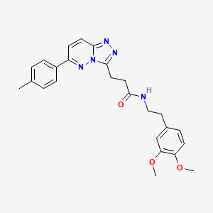 molecular formula C25H27N5O3 B2994455 N-[4-(5-phenyl-1,3,4-oxadiazol-2-yl)phenyl]benzenesulfonamide CAS No. 1112418-42-4