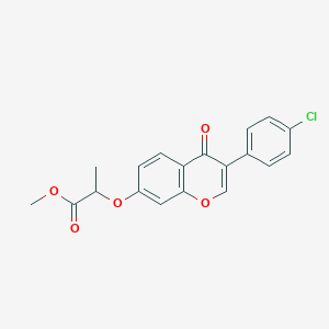 molecular formula C19H15ClO5 B2994456 Methyl 2-[3-(4-chlorophenyl)-4-oxochromen-7-yl]oxypropanoate CAS No. 316127-49-8