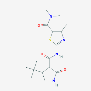 molecular formula C16H24N4O3S B2994458 2-(4-tert-butyl-2-oxopyrrolidine-3-amido)-N,N,4-trimethyl-1,3-thiazole-5-carboxamide CAS No. 2097923-99-2
