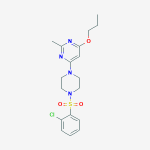 4-(4-((2-Chlorophenyl)sulfonyl)piperazin-1-yl)-2-methyl-6-propoxypyrimidine