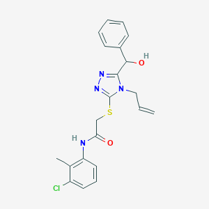 molecular formula C21H21ClN4O2S B299447 2-({4-allyl-5-[hydroxy(phenyl)methyl]-4H-1,2,4-triazol-3-yl}sulfanyl)-N-(3-chloro-2-methylphenyl)acetamide 