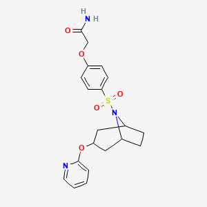 B2994481 2-(4-(((1R,3s,5S)-3-(pyridin-2-yloxy)-8-azabicyclo[3.2.1]octan-8-yl)sulfonyl)phenoxy)acetamide CAS No. 2109278-75-1