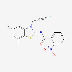 B2994482 N-(5,7-dimethyl-3-prop-2-ynyl-1,3-benzothiazol-2-ylidene)-2-nitrobenzamide CAS No. 868674-50-4
