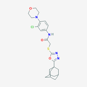 molecular formula C24H29ClN4O3S B299449 2-{[5-(1-adamantyl)-1,3,4-oxadiazol-2-yl]thio}-N-[3-chloro-4-(4-morpholinyl)phenyl]acetamide 