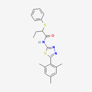 N-(5-mesityl-1,3,4-thiadiazol-2-yl)-2-(phenylthio)butanamide