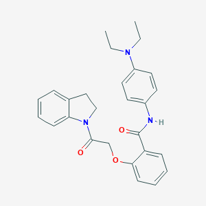 molecular formula C27H29N3O3 B299450 N-[4-(diethylamino)phenyl]-2-[2-(2,3-dihydro-1H-indol-1-yl)-2-oxoethoxy]benzamide 