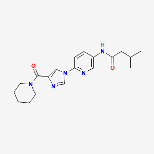 molecular formula C19H25N5O2 B2994500 3-methyl-N-{6-[4-(piperidin-1-ylcarbonyl)-1H-imidazol-1-yl]pyridin-3-yl}butanamide CAS No. 1251697-77-4