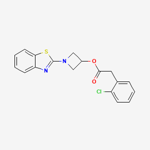 molecular formula C18H15ClN2O2S B2994501 1-(Benzo[d]thiazol-2-yl)azetidin-3-yl 2-(2-chlorophenyl)acetate CAS No. 1396861-20-3
