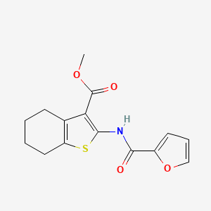 molecular formula C15H15NO4S B2994502 Methyl 2-[(furan-2-ylcarbonyl)amino]-4,5,6,7-tetrahydro-1-benzothiophene-3-carboxylate CAS No. 328025-36-1