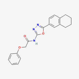 molecular formula C20H19N3O3 B2994506 2-phenoxy-N-[5-(5,6,7,8-tetrahydronaphthalen-2-yl)-1,3,4-oxadiazol-2-yl]acetamide CAS No. 851095-96-0
