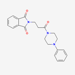molecular formula C21H21N3O3 B2994518 2-(3-Oxo-3-(4-phenylpiperazin-1-yl)propyl)isoindoline-1,3-dione CAS No. 154501-30-1