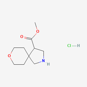 molecular formula C10H18ClNO3 B2994521 Methyl 8-oxa-2-azaspiro[4.5]decane-4-carboxylate hydrochloride CAS No. 2155855-02-8