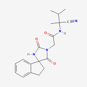 molecular formula C19H22N4O3 B2994523 N-(1-cyano-1,2-dimethylpropyl)-2-{2,5-dioxo-2',3'-dihydrospiro[imidazolidine-4,1'-indene]-1-yl}acetamide CAS No. 926169-72-4