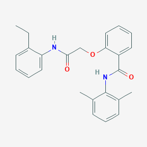 molecular formula C25H26N2O3 B299453 N-(2,6-dimethylphenyl)-2-[2-(2-ethylanilino)-2-oxoethoxy]benzamide 