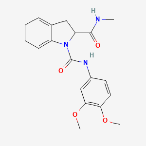 molecular formula C19H21N3O4 B2994539 N1-(3,4-dimethoxyphenyl)-N2-methylindoline-1,2-dicarboxamide CAS No. 1103517-78-7