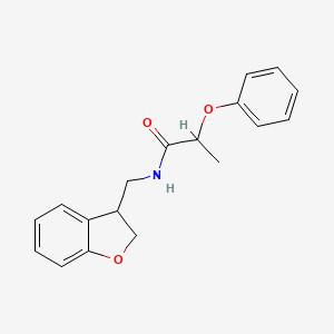 molecular formula C18H19NO3 B2994560 N-[(2,3-dihydro-1-benzofuran-3-yl)methyl]-2-phenoxypropanamide CAS No. 2097917-95-6