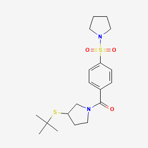 (3-(Tert-butylthio)pyrrolidin-1-yl)(4-(pyrrolidin-1-ylsulfonyl)phenyl)methanone
