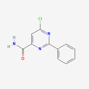 molecular formula C11H8ClN3O B2994564 6-Chloro-2-phenyl-4-pyrimidinecarboxamide CAS No. 1280538-14-8