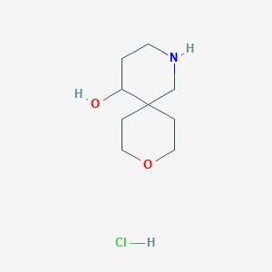 molecular formula C9H18ClNO2 B2994569 9-Oxa-2-azaspiro[5.5]undecan-5-ol;hydrochloride CAS No. 2253630-34-9