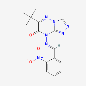 molecular formula C15H15N7O3 B2994571 (E)-6-(tert-butyl)-8-((2-nitrobenzylidene)amino)-[1,2,4]triazolo[4,3-b][1,2,4]triazin-7(8H)-one CAS No. 328020-79-7