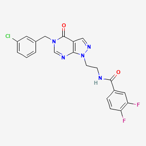 N-(2-(5-(3-chlorobenzyl)-4-oxo-4,5-dihydro-1H-pyrazolo[3,4-d]pyrimidin-1-yl)ethyl)-3,4-difluorobenzamide