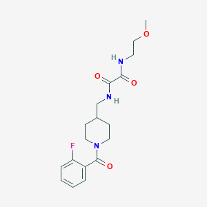 molecular formula C18H24FN3O4 B2994581 N1-((1-(2-fluorobenzoyl)piperidin-4-yl)methyl)-N2-(2-methoxyethyl)oxalamide CAS No. 1234994-50-3