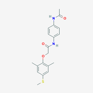 molecular formula C19H22N2O3S B299459 N-[4-(acetylamino)phenyl]-2-[2,6-dimethyl-4-(methylsulfanyl)phenoxy]acetamide 