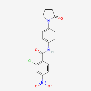 molecular formula C17H14ClN3O4 B2994592 2-chloro-4-nitro-N-(4-(2-oxopyrrolidin-1-yl)phenyl)benzamide CAS No. 941992-74-1